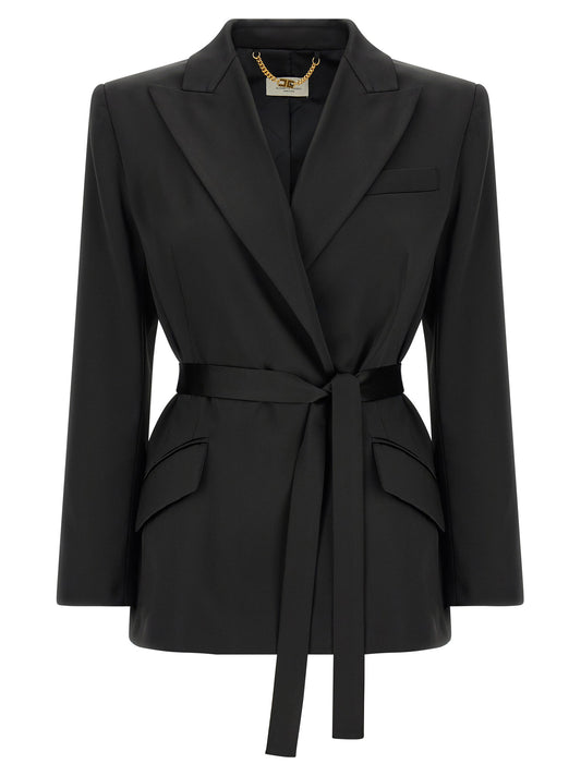 Elisabetta Franchi Stretch Satin Blazer