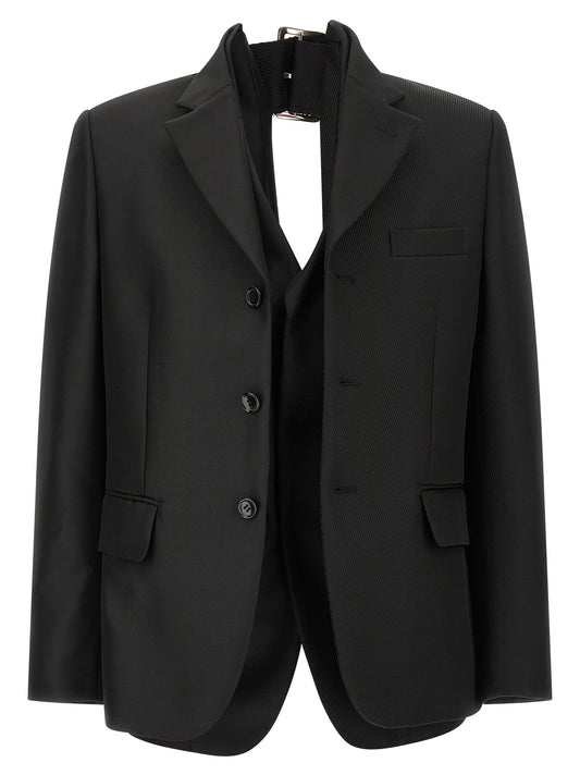 Comme Des Garcons Comme Des Garcons Double Layer Effect Blazer