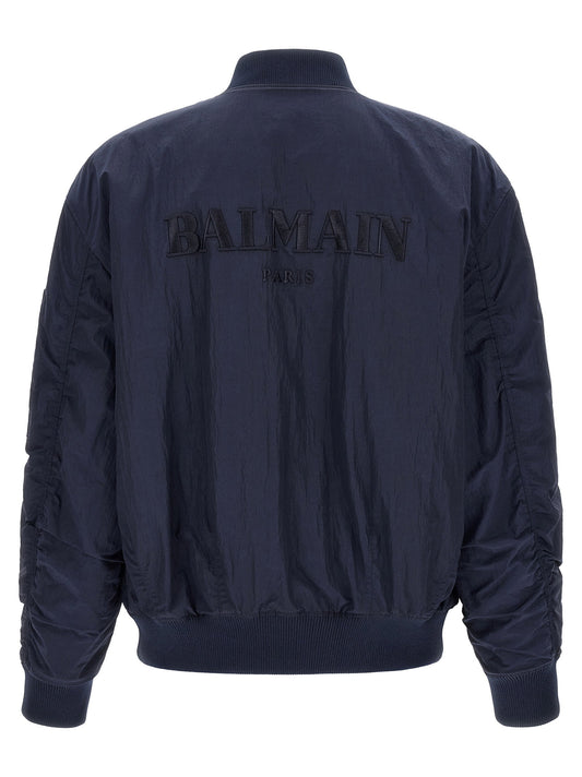 Balmain Logo Embroidery Bomber Jacket