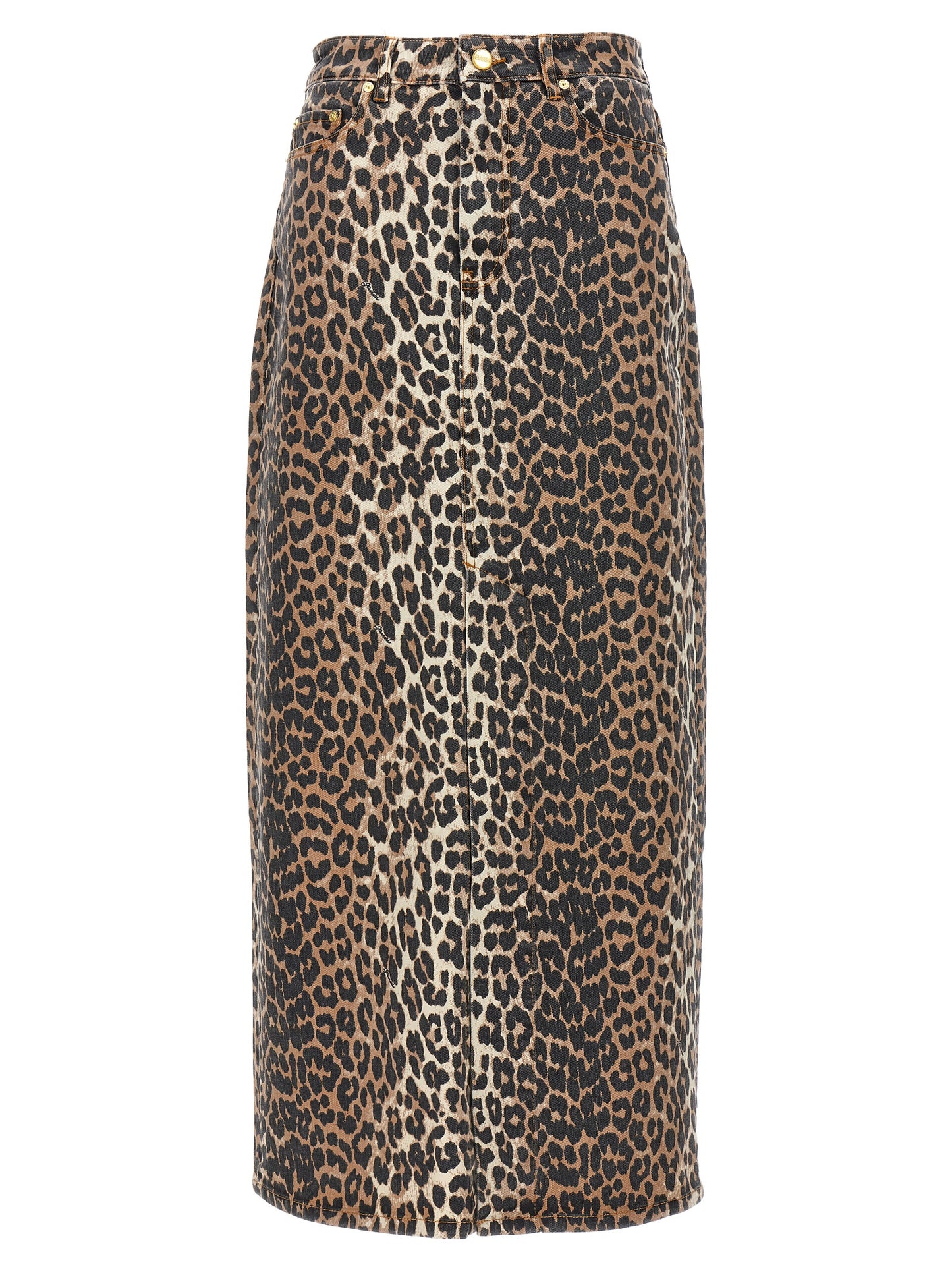 Ganni Ganni Animal Print Long Skirt