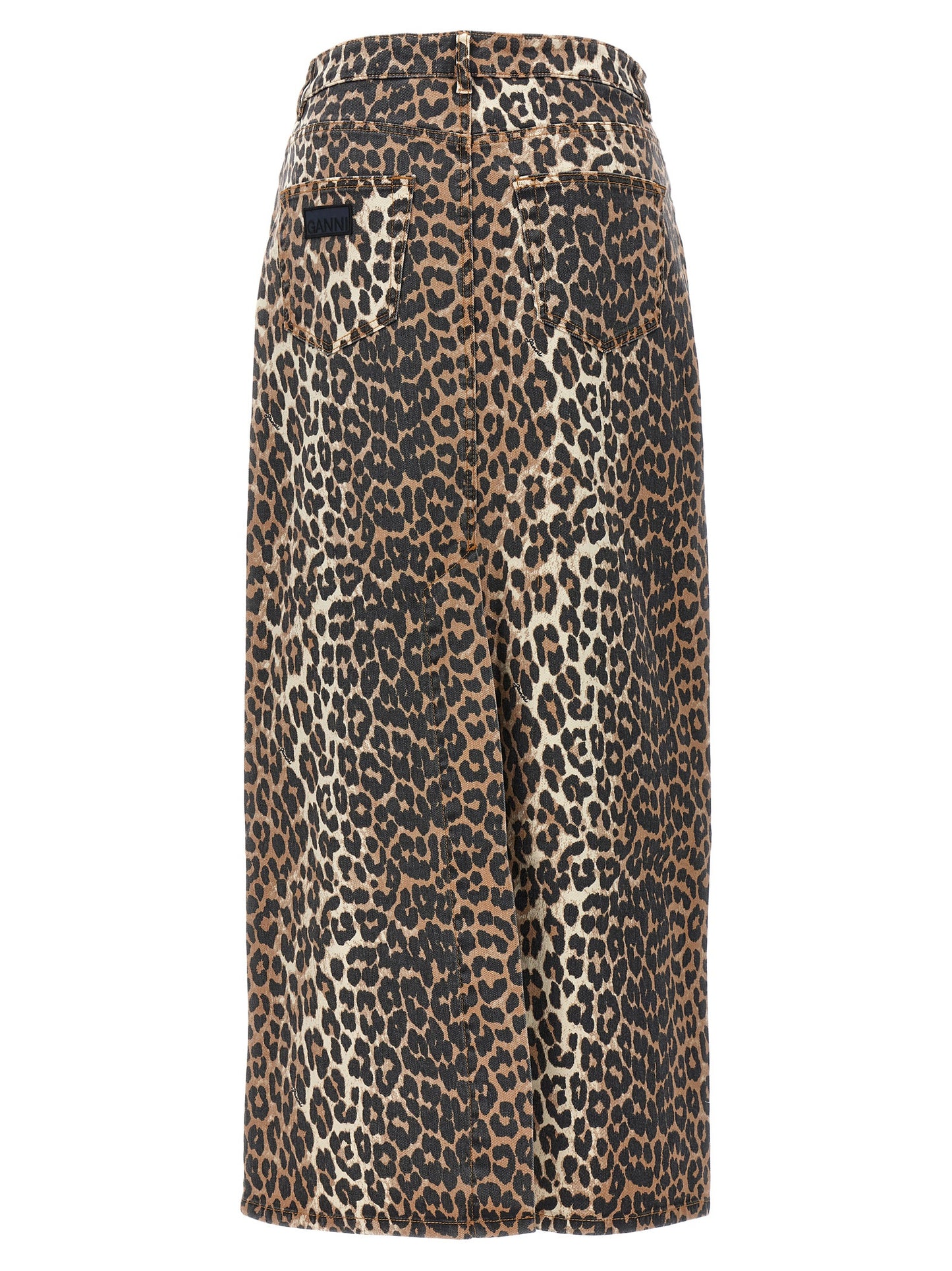 Ganni Ganni Animal Print Long Skirt