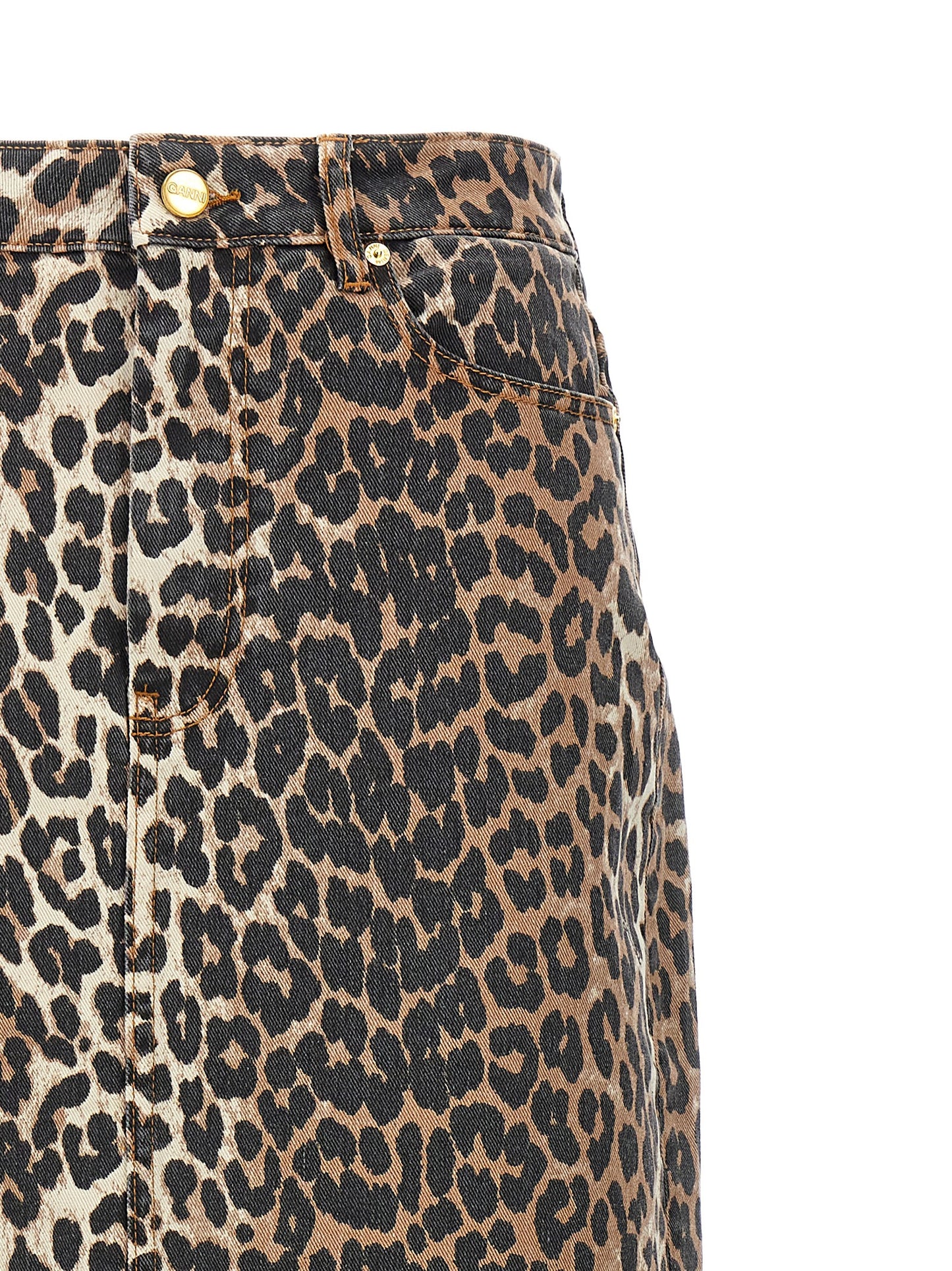 Ganni Ganni Animal Print Long Skirt