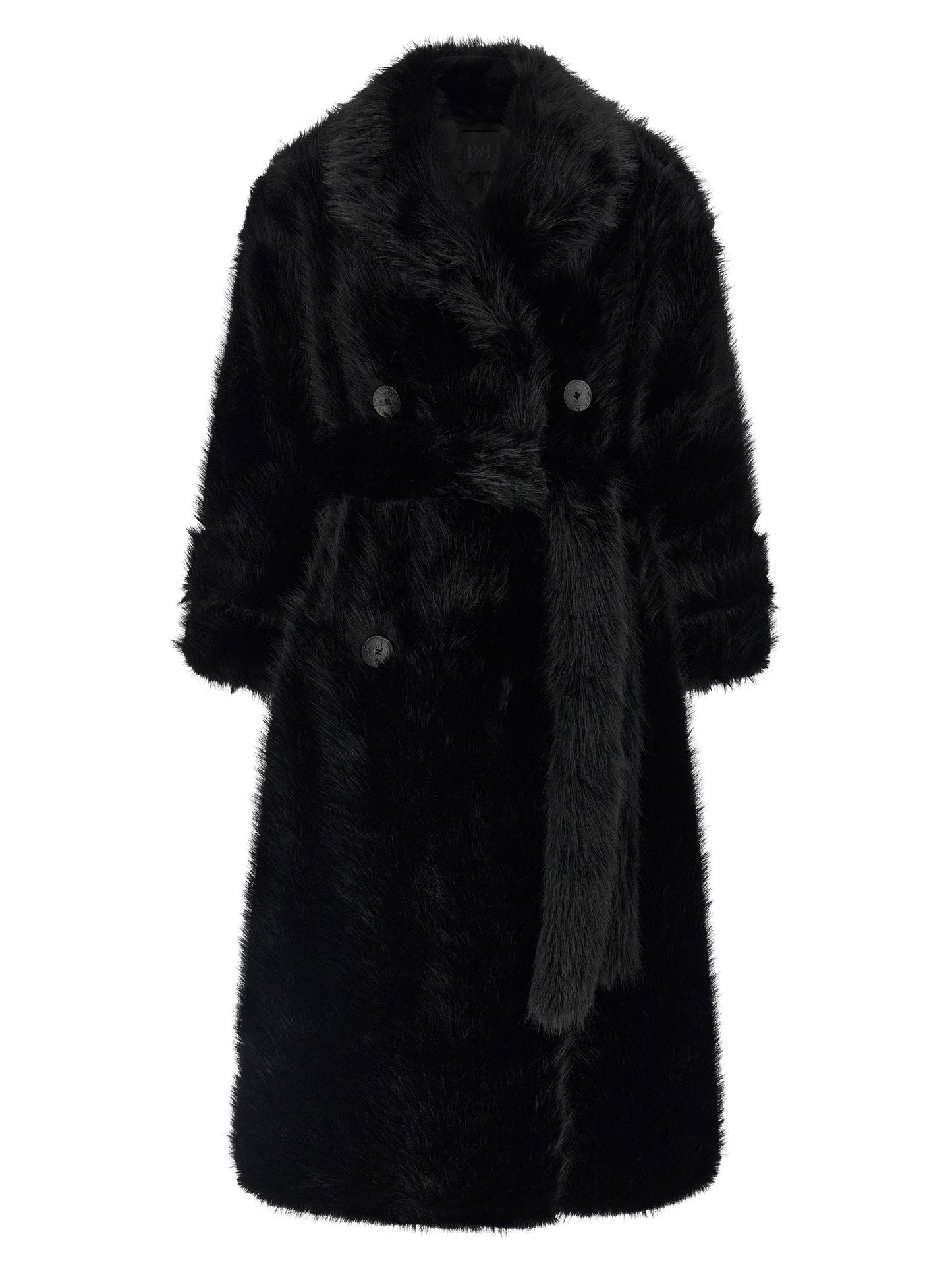 B&B Couture Jackie Eco-fur Trench Coat