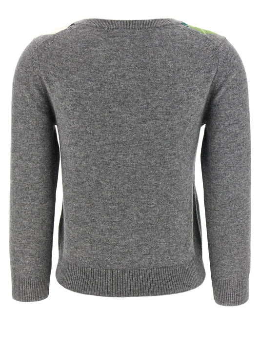 Ganni Grey Check Cardigan