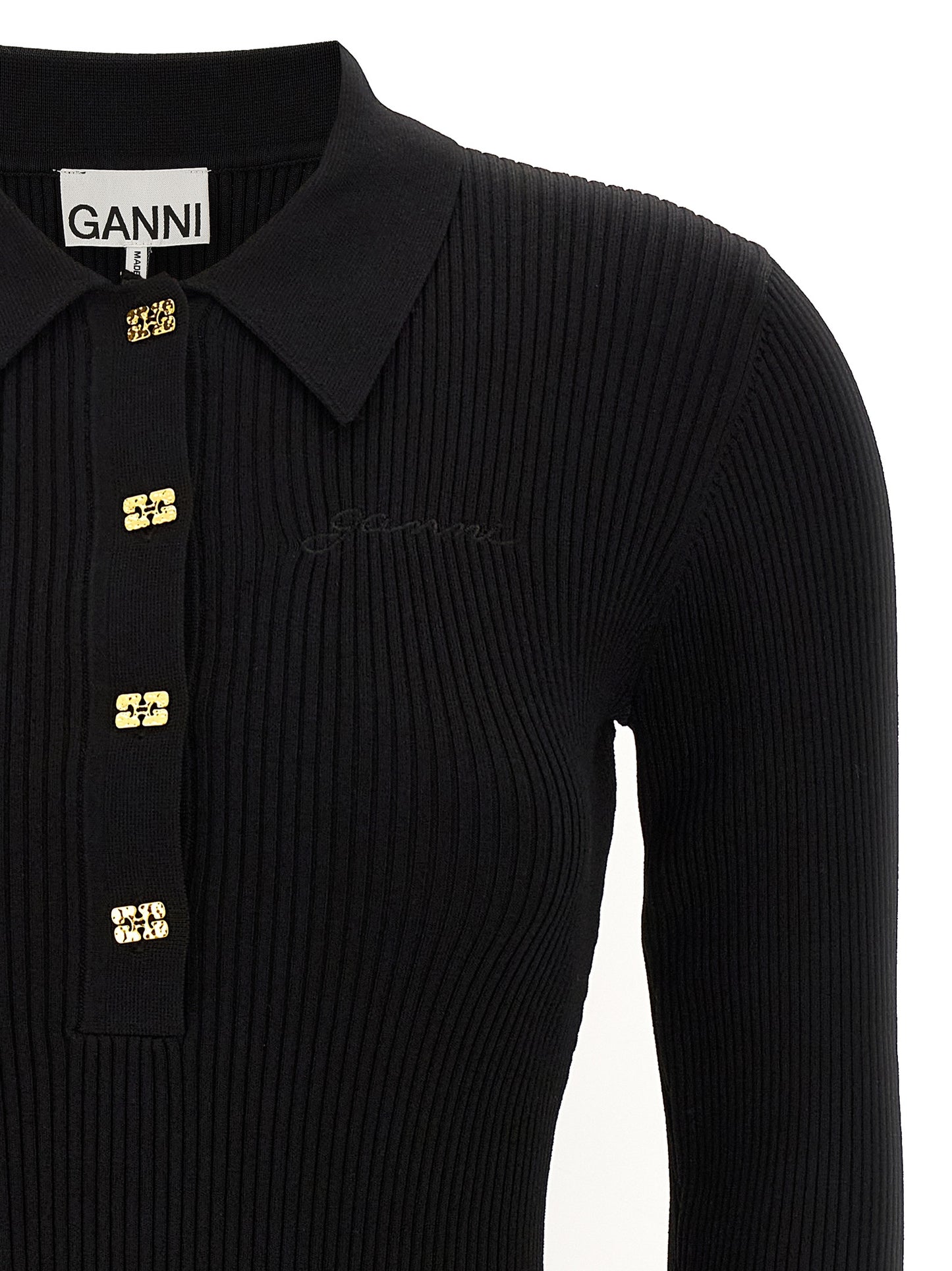 Ganni Ganni Melange Rib Knit Mini Dress