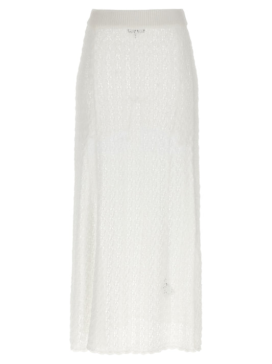 Ganni Ganni Shiny Pointelle Knit Skirt