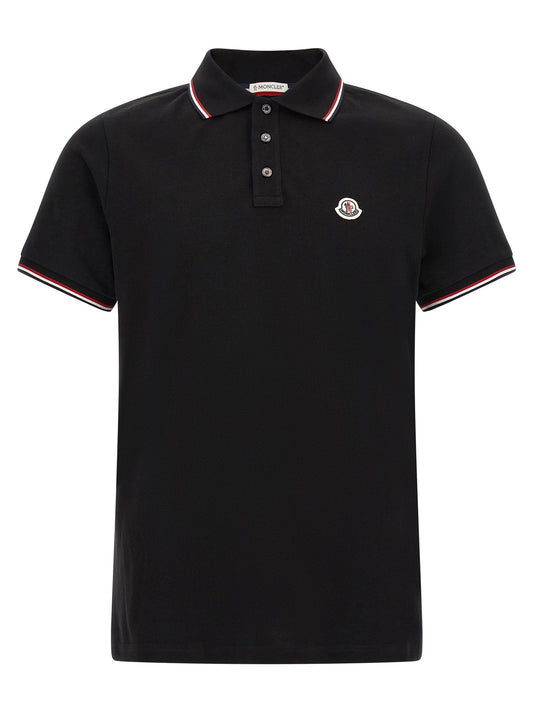 Moncler Tricolor Trim Polo Shirt