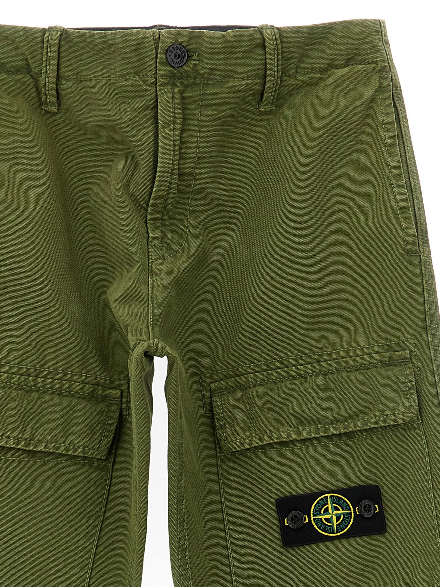 Stone Island Junior Canvas Cargo Pants