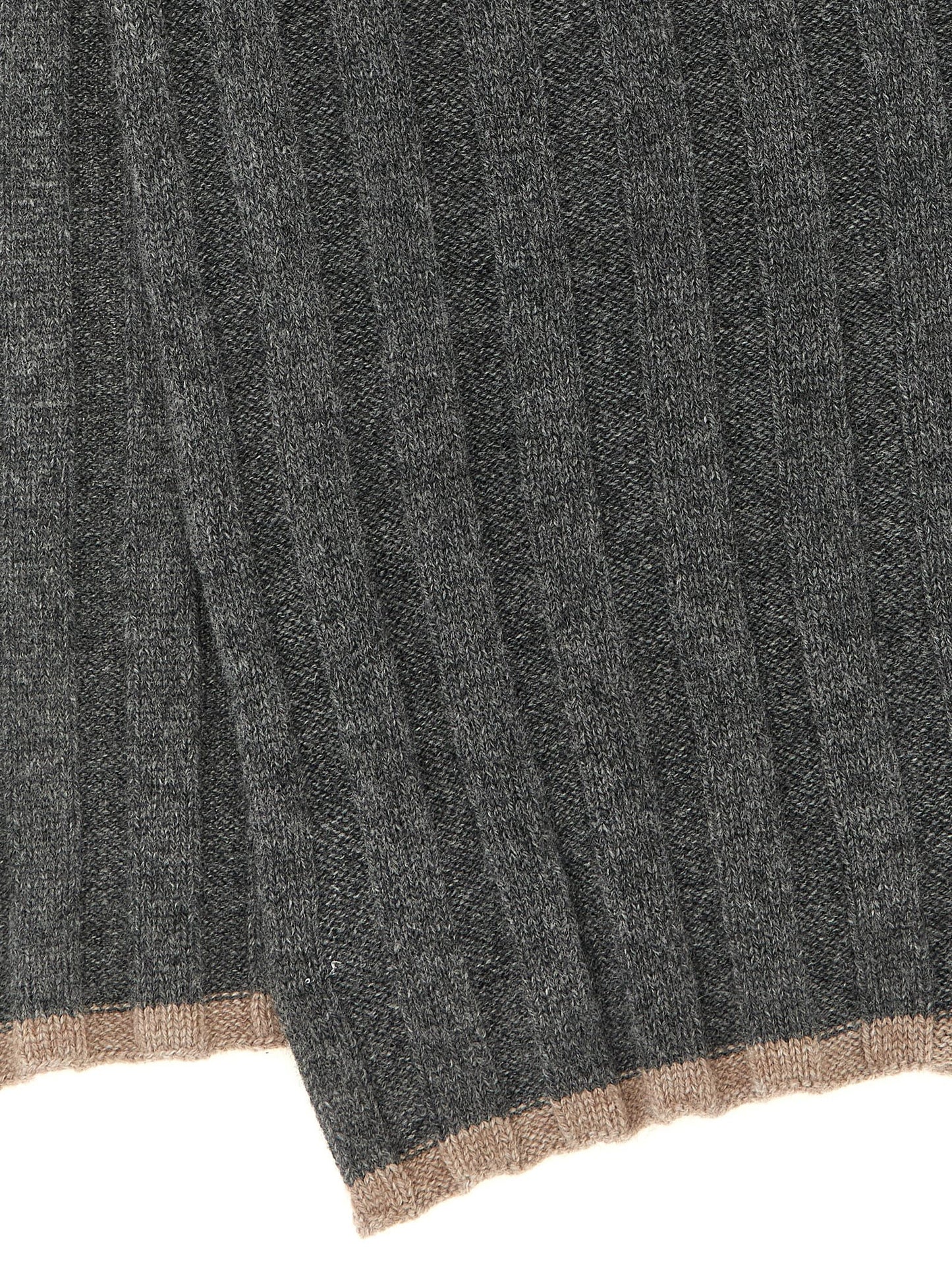 Brunello Cucinelli Ribbed Cashmere Knit Scarf