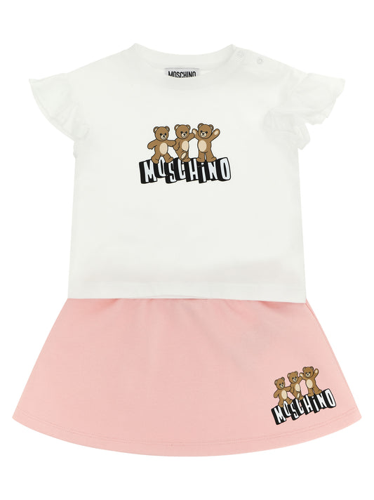 Moschino Baby Moschino Baby Moschino Teddy Bear T-shirt + Skirt Set