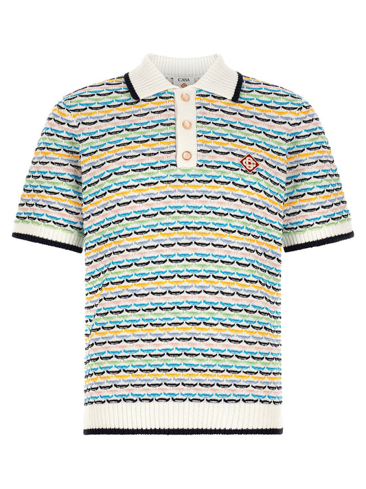 Casablanca Tuck Stitch Polo Shirt