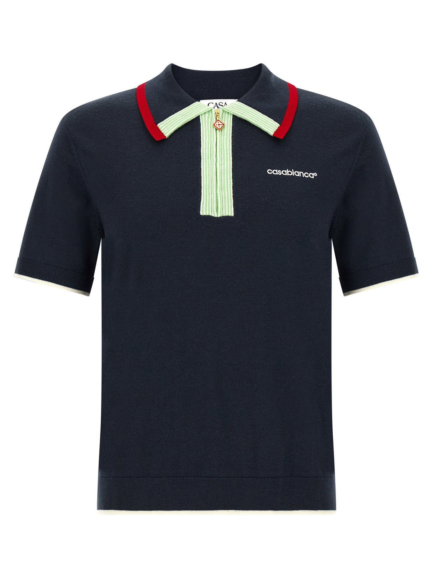 Casablanca Knit Polo Shirt With Zip