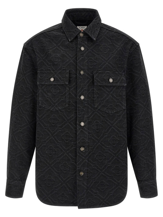 Casablanca Laser Monogram Denim Overshirt