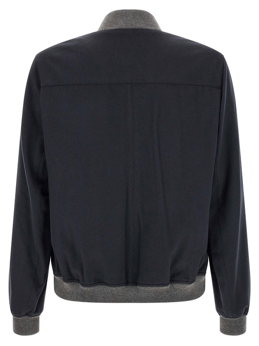 Brunello Cucinelli Light Flannel Bomber Jacket