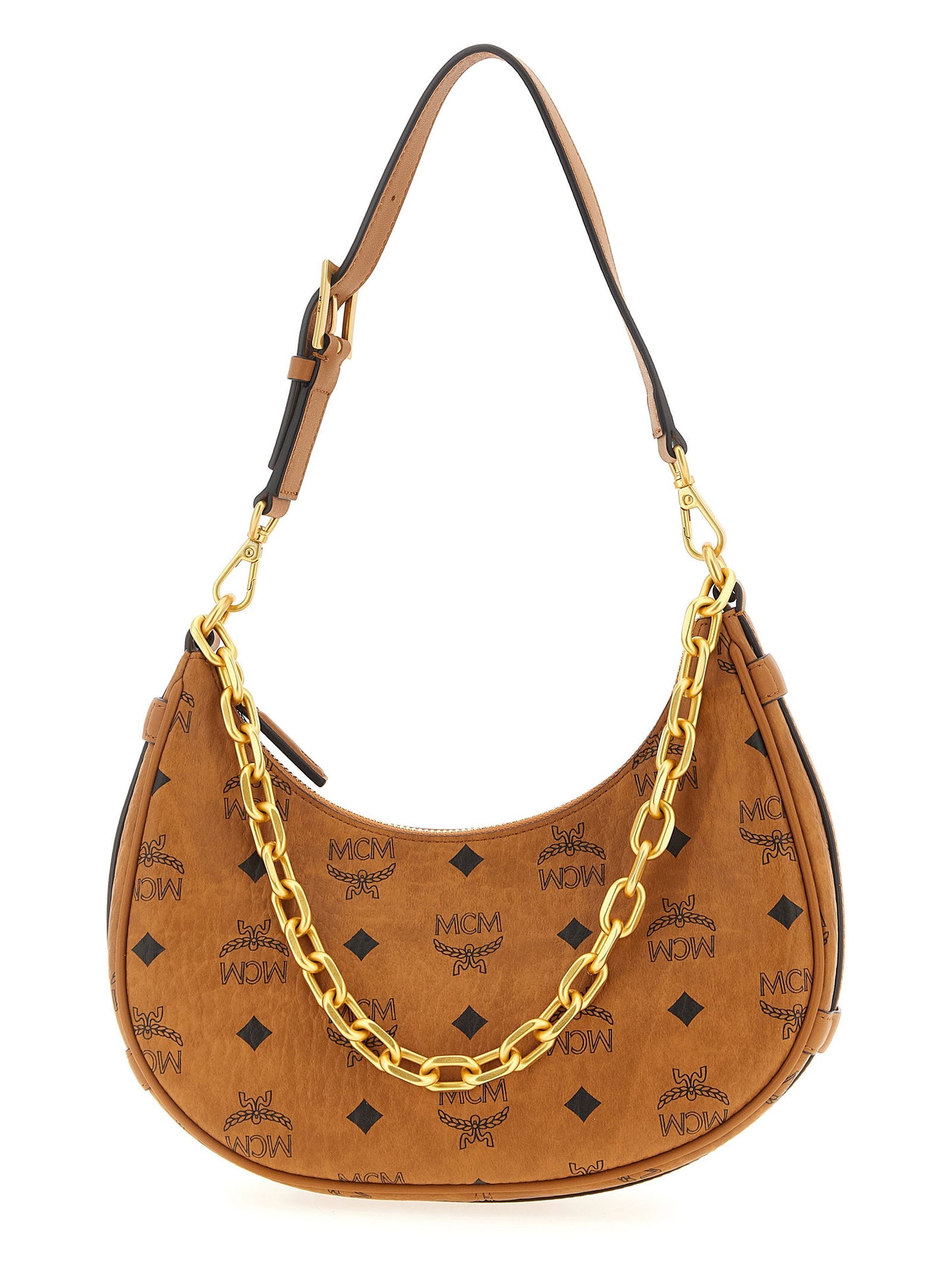Mcm Aren Crescent Hobo Shoulder Bag