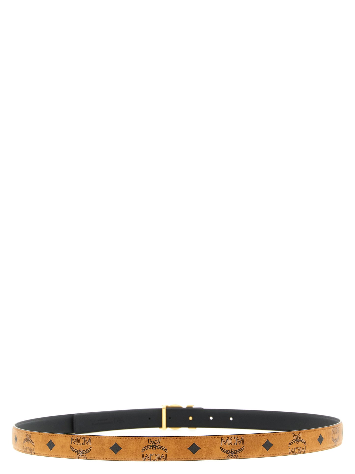 Mcm Logo Buckle Belt.