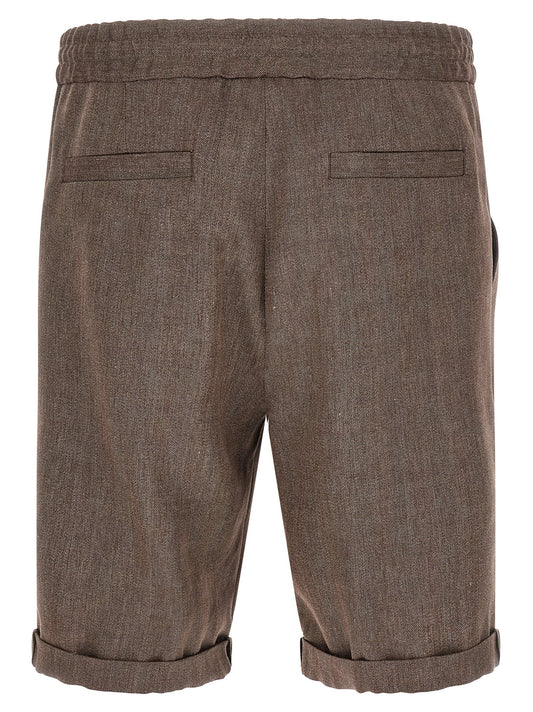 Brunello Cucinelli Linen And Wool Bermuda Shorts