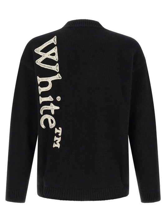 Off White Vertical Bookish Sweater