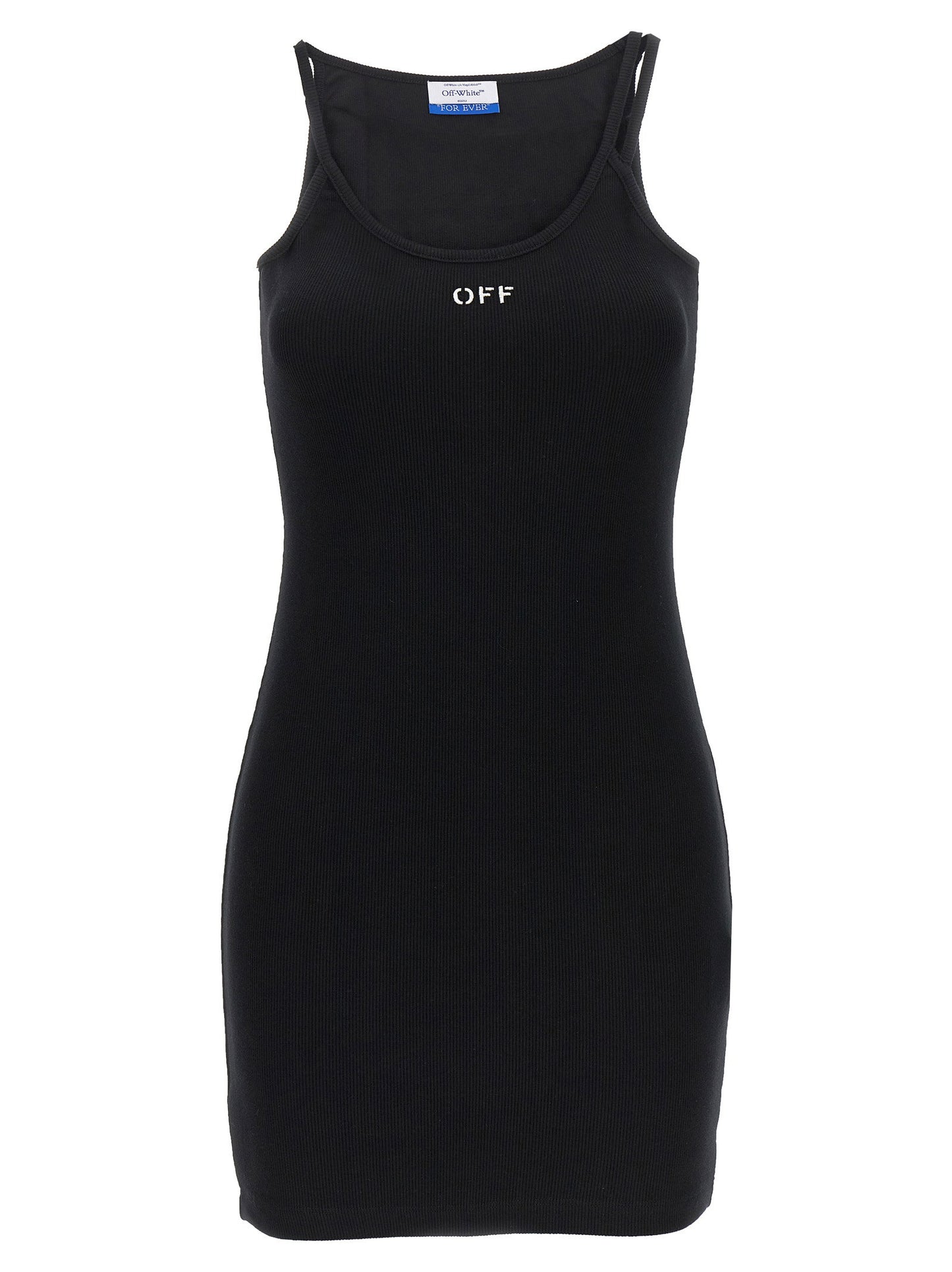 فستان Off-White بطبعة الشعار