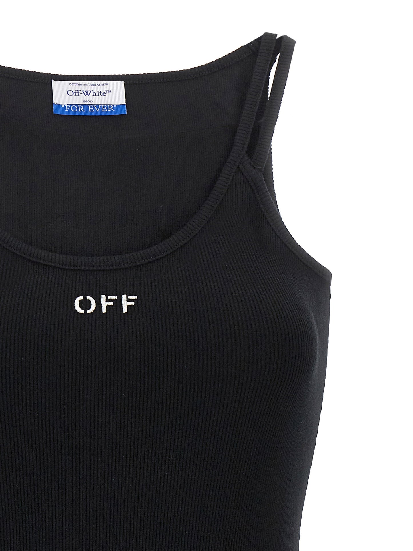 فستان Off-White بطبعة الشعار