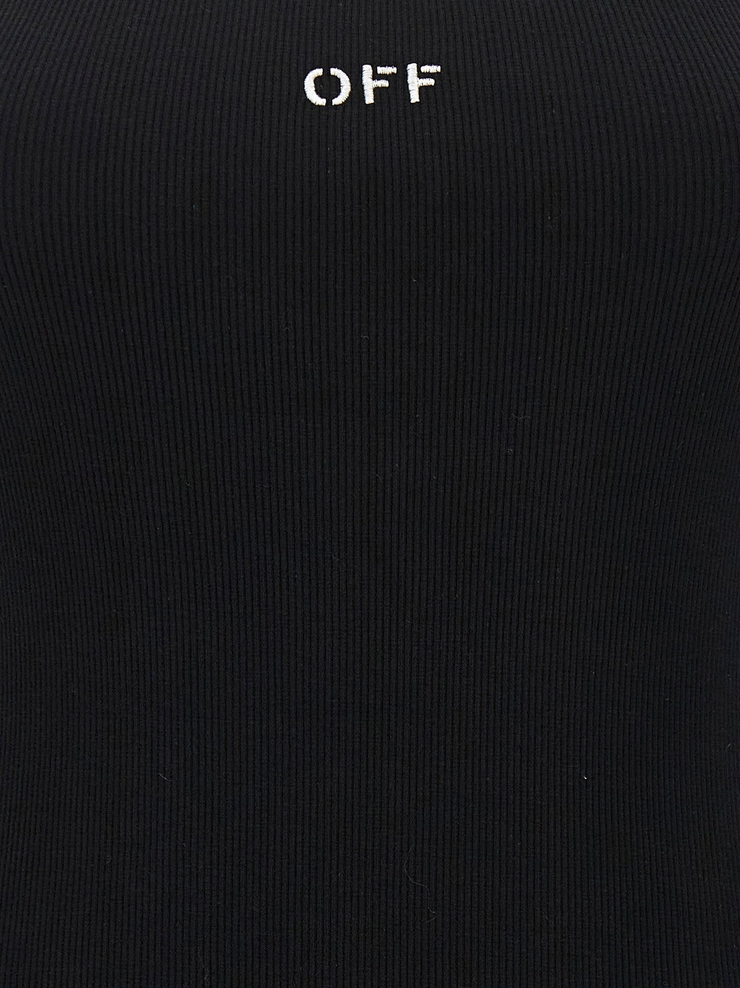 فستان Off-White بطبعة الشعار