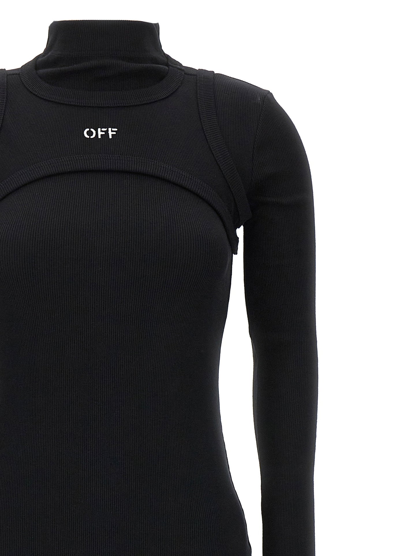 فستان Off-White بطبعة الشعار