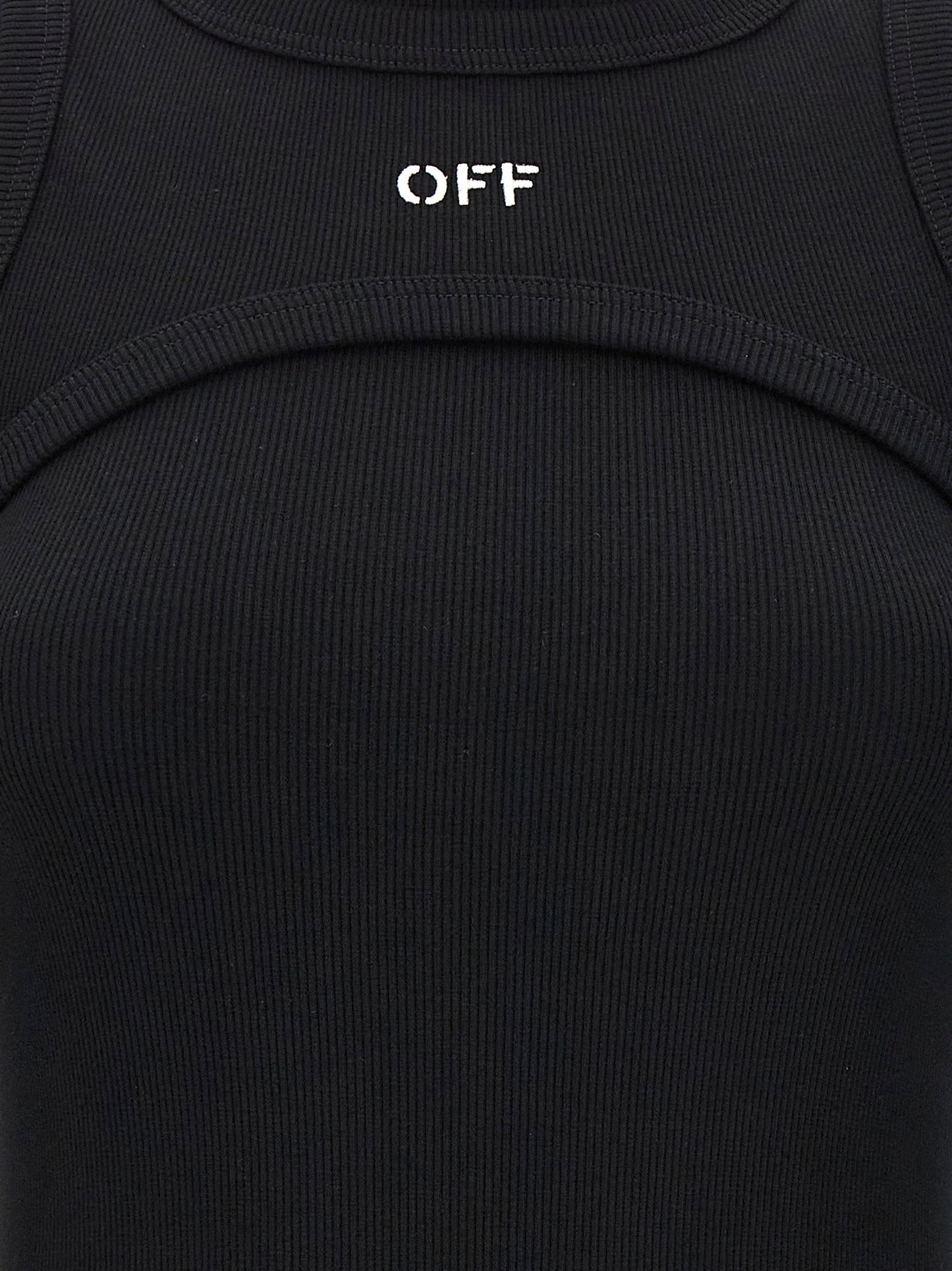 فستان Off-White بطبعة الشعار
