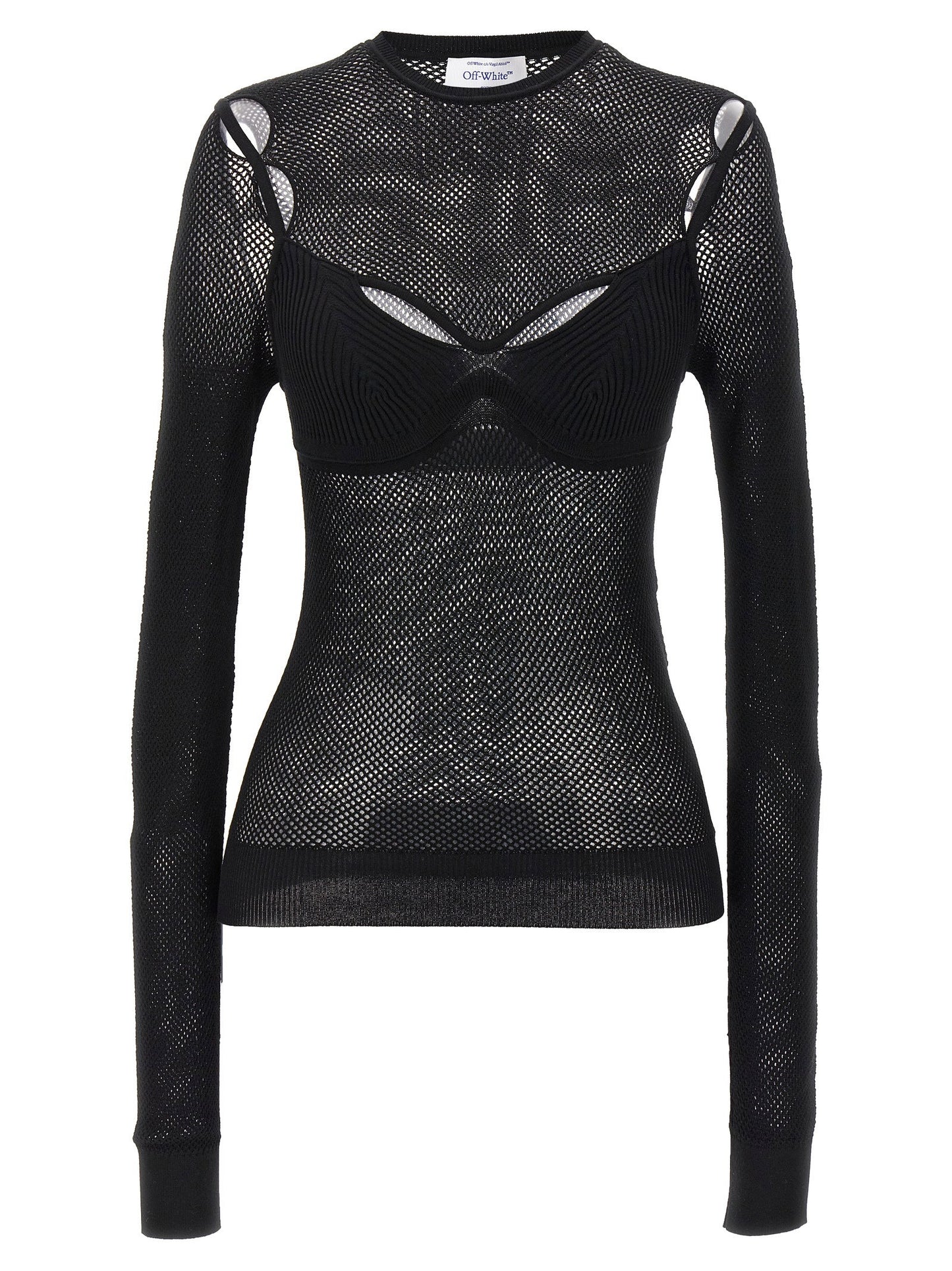 Off White Net Arrow Bralette Top