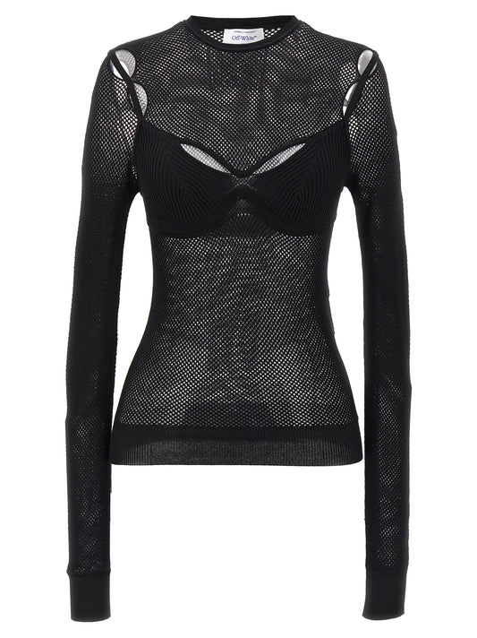 Off White Net Arrow Bralette Top