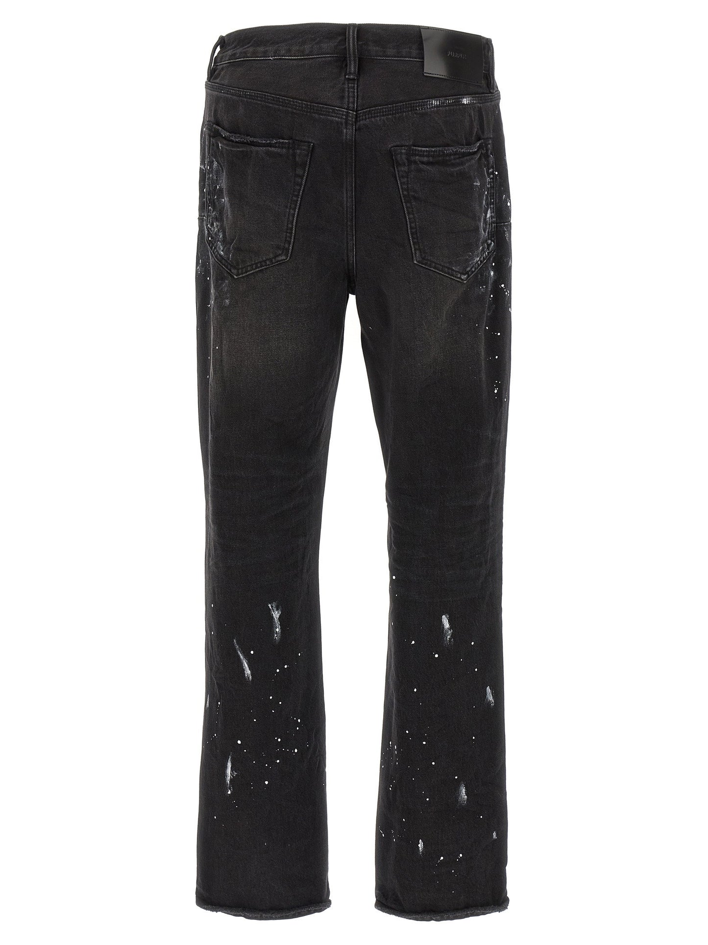 Purple P011 Knee Slit Paint Jeans