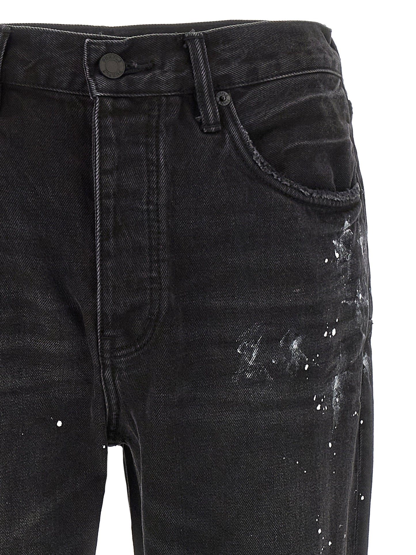Purple P011 Knee Slit Paint Jeans