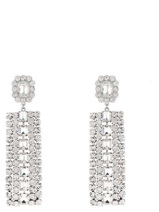 Self-Portrait Multi Crystal Droplet Earrings