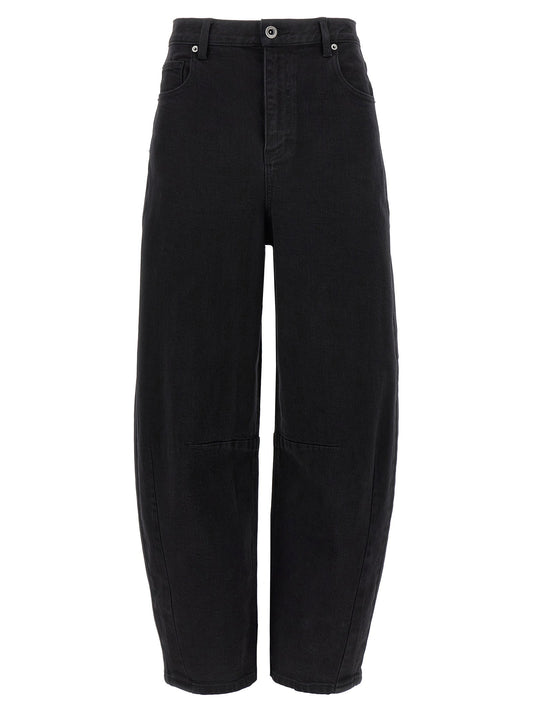 Self-Portrait Black Barrel Leg Jeans