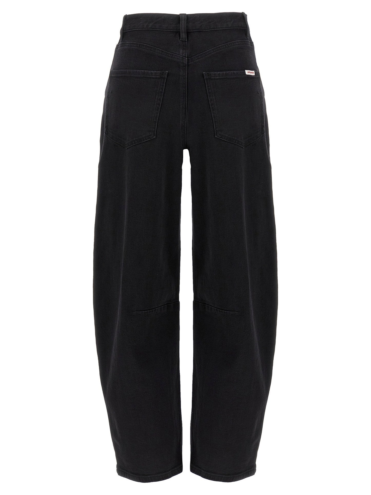 Self-Portrait Black Barrel Leg Jeans