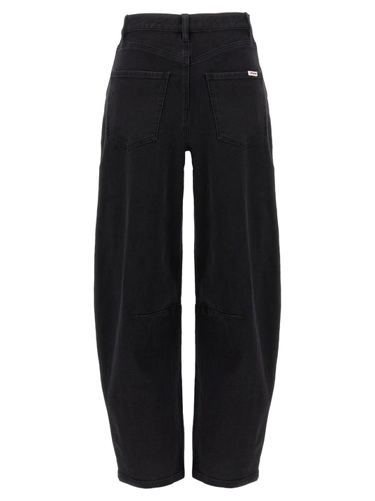 Self-Portrait Black Barrel Leg Jeans