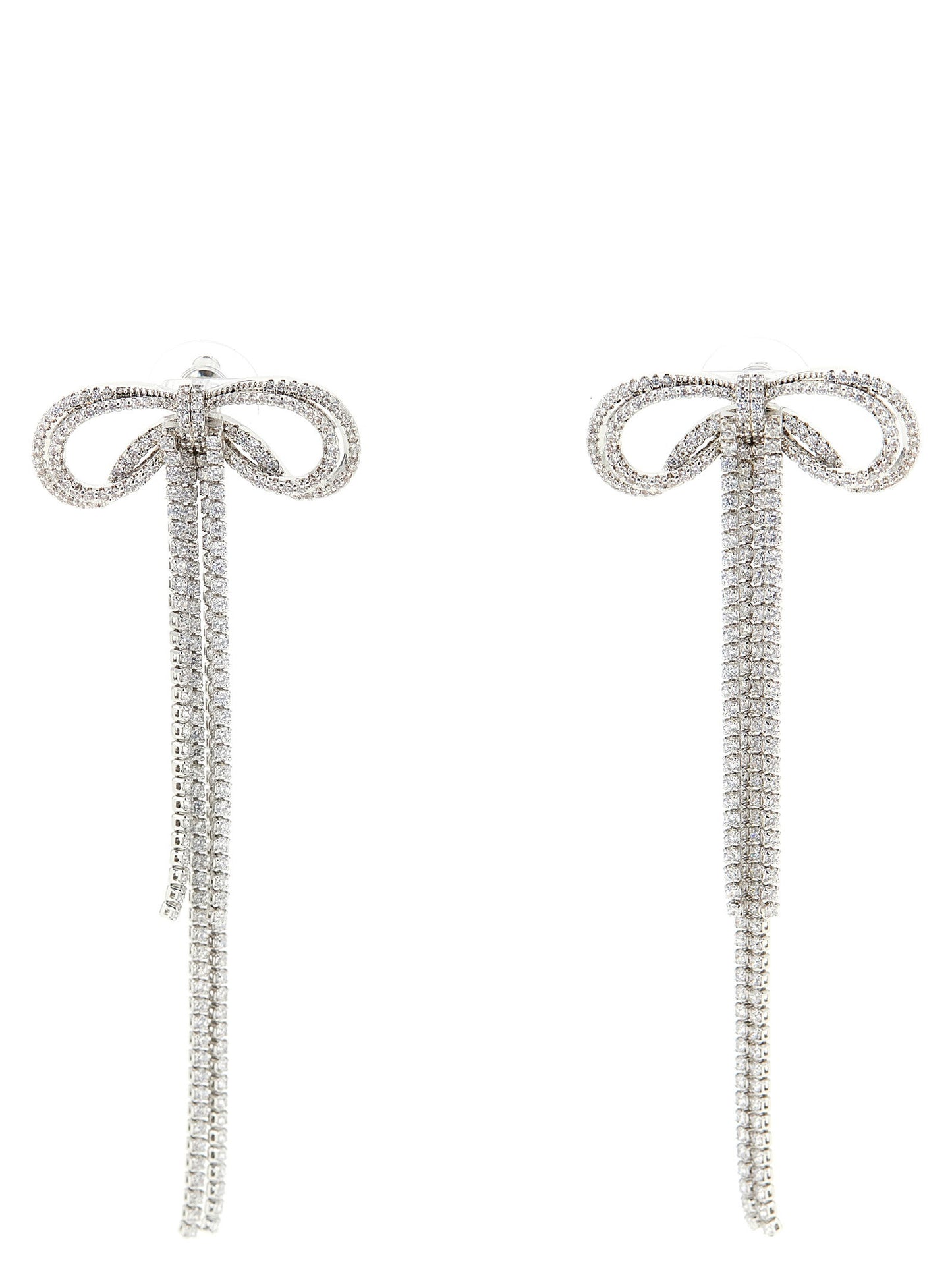 Self-Portrait Double Crystal Bow Earrings