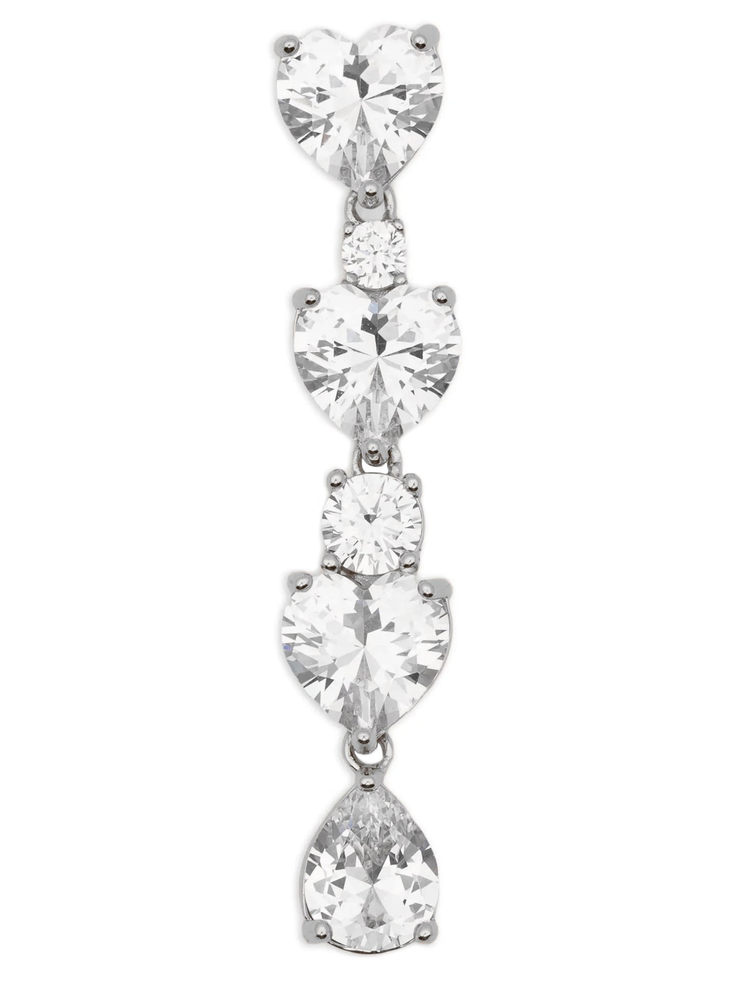 Self-Portrait Crystal Heart Tiered Earrings