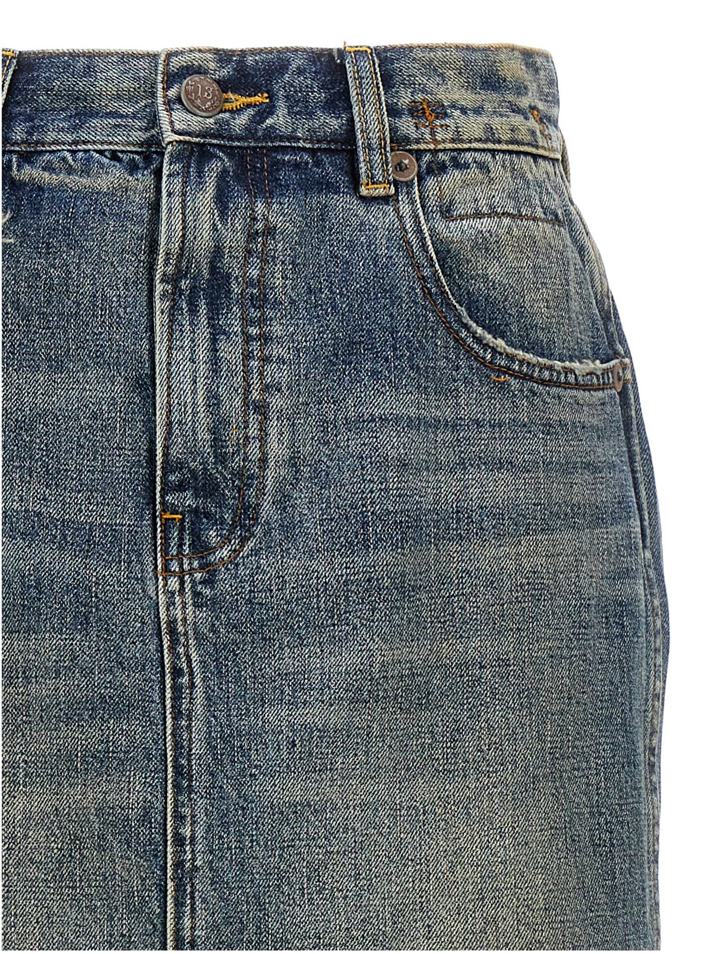 R13 R13 Devon Side Slit Skirt