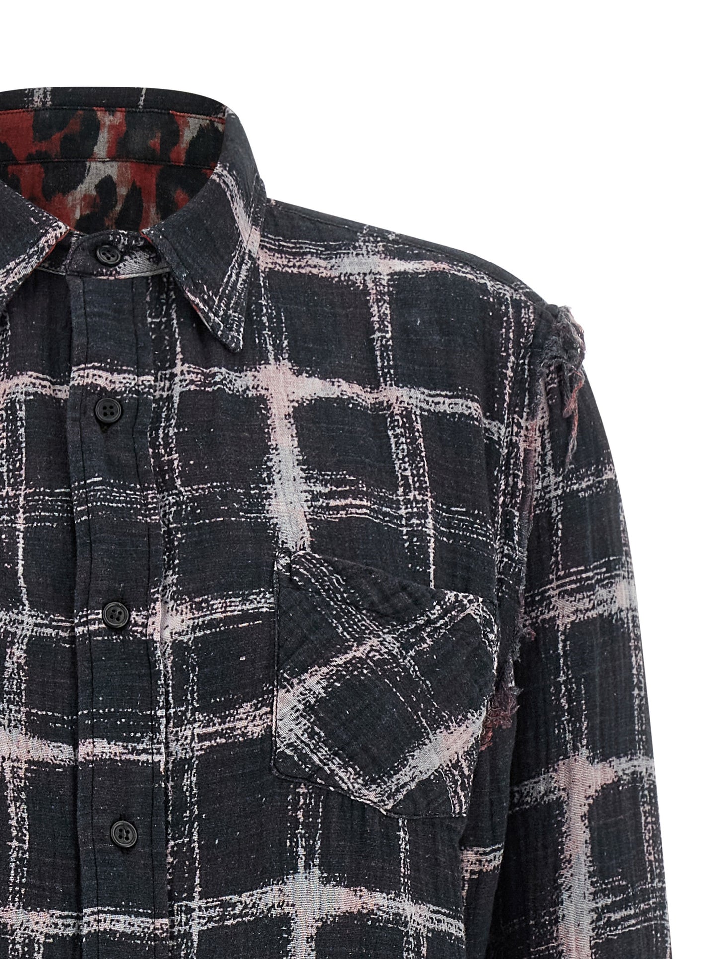 R13 R13 Fringed Hem Reversible Shirt