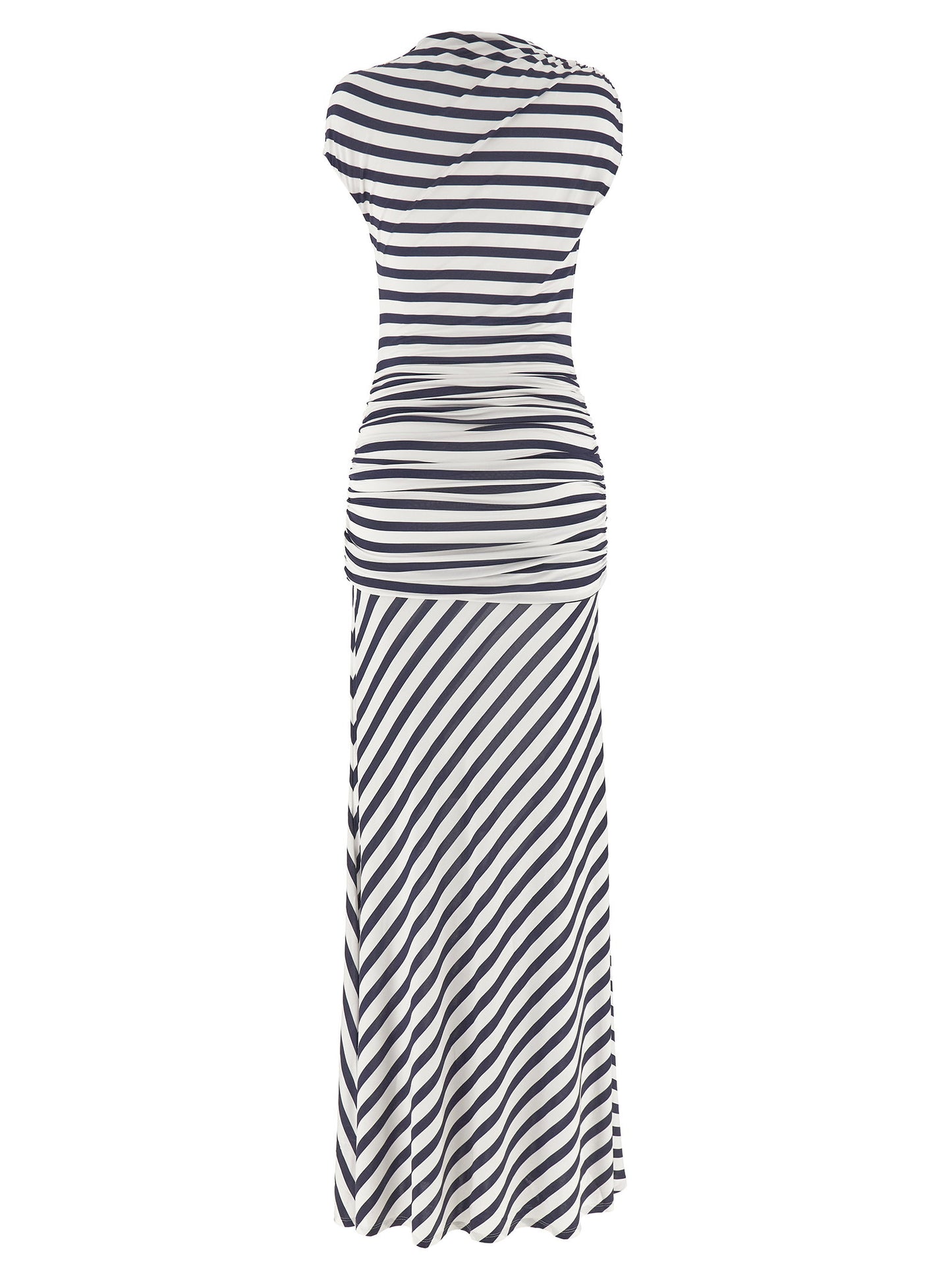 Self-Portrait Navy Stripe Jersey Maxi Dress