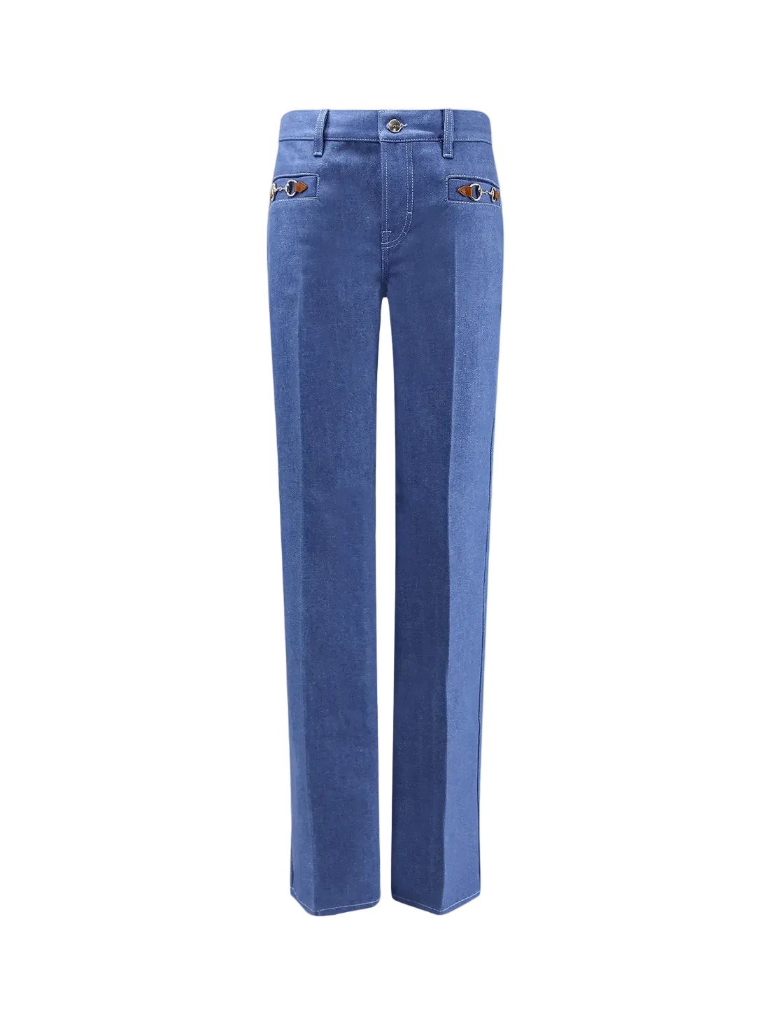 Cotton jeans with iconic frontal Horsebits