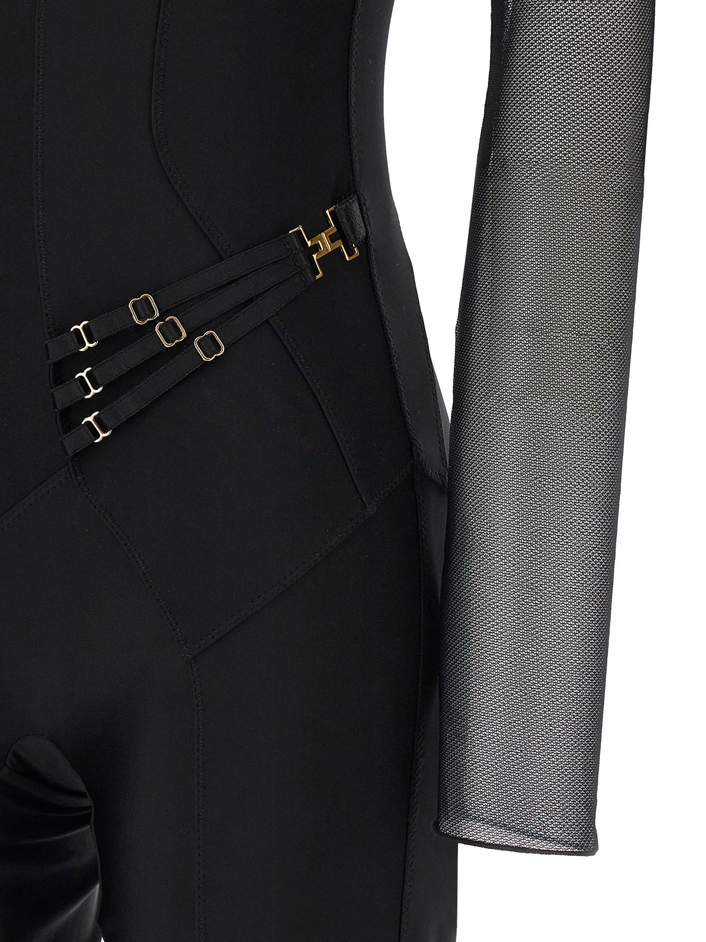Elisabetta Franchi Jersey And Tulle Jumpsuit