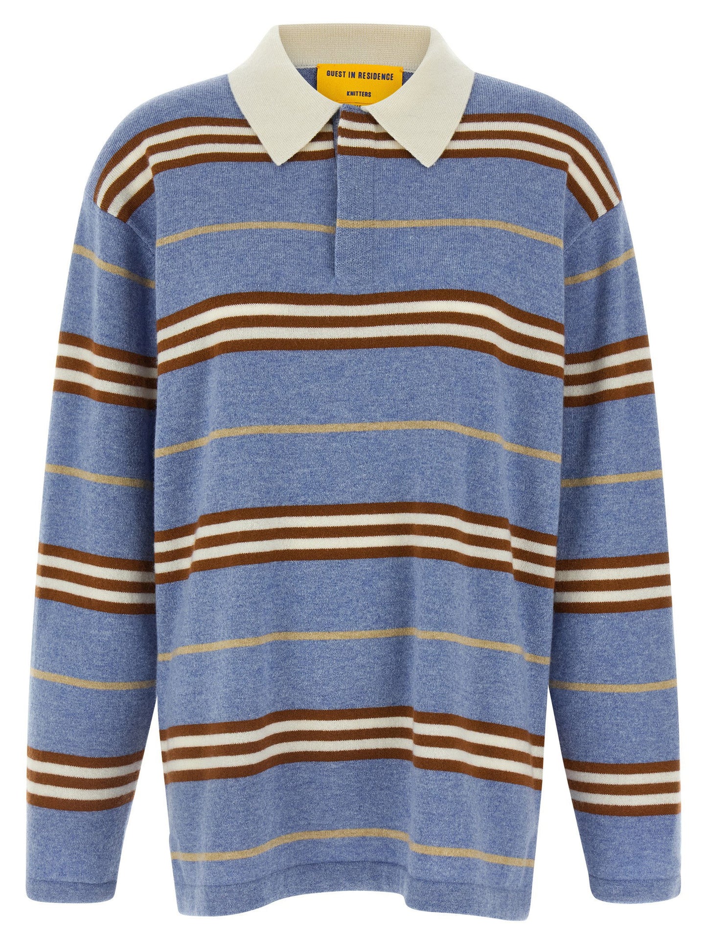 Guest In Residence Striped Rugby Polo Shirt