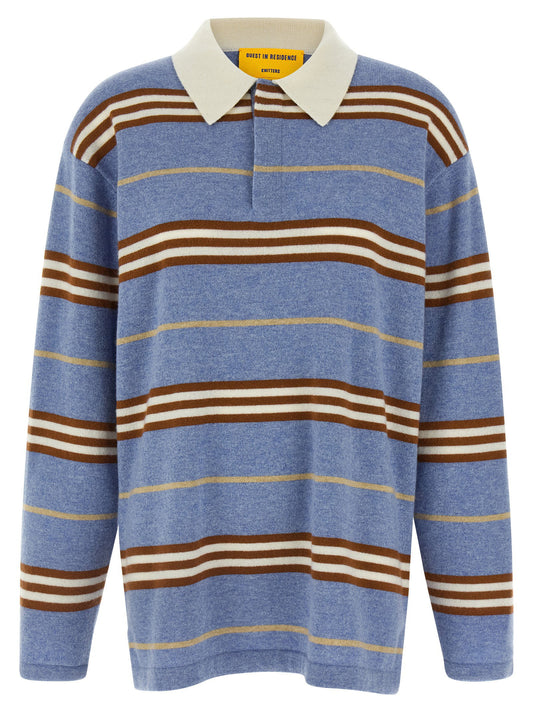 Guest In Residence Striped Rugby Polo Shirt