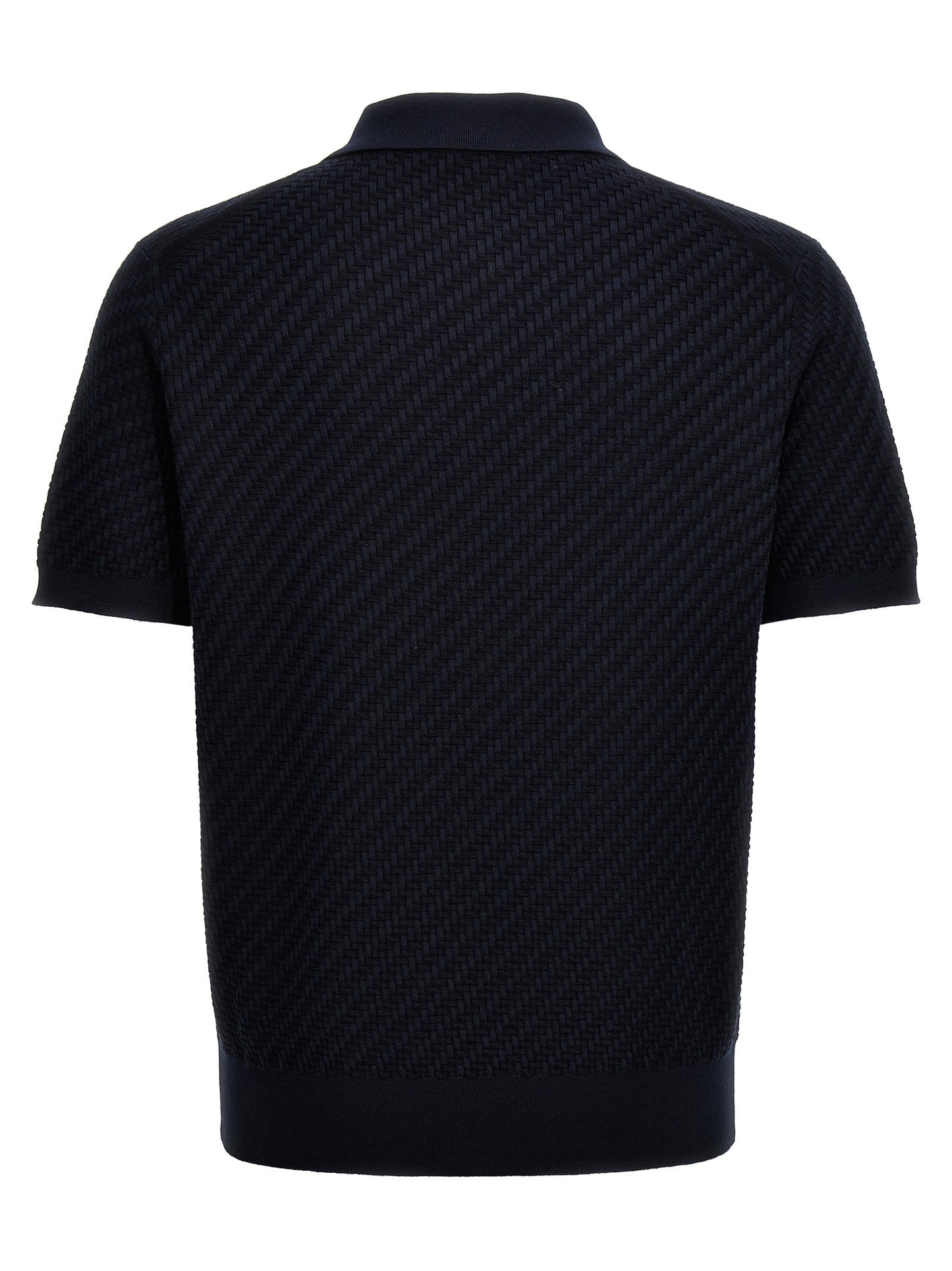 Brioni Woven Knit Polo Shirt