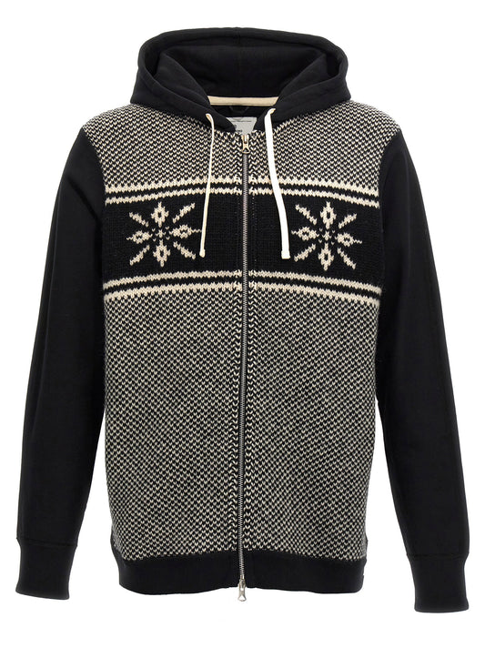 Junya Watanabe سويت شيرت بغطاء رأس مُطعّم بالجاكار