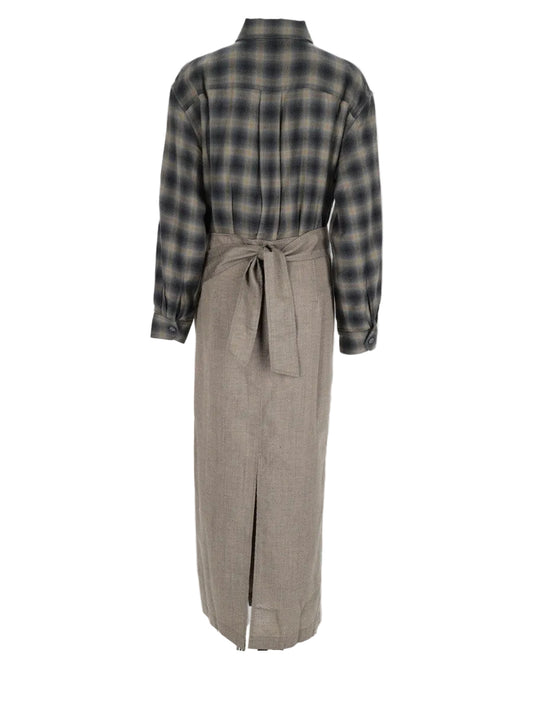 Abito Chemisier con Motivo "Yukon Check"