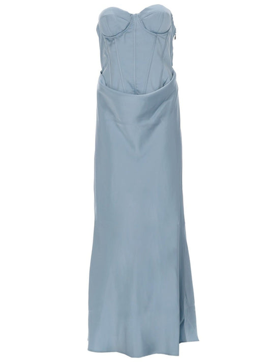 ABITO IN SATIN CON CORSETTO
