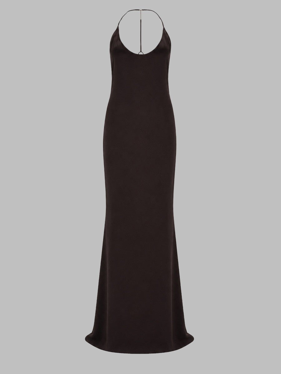 ABITO LUNGO IN SATIN DI SETA
