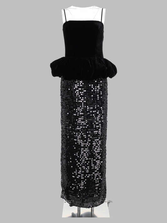Abito Lungo Peplo con Paillettes